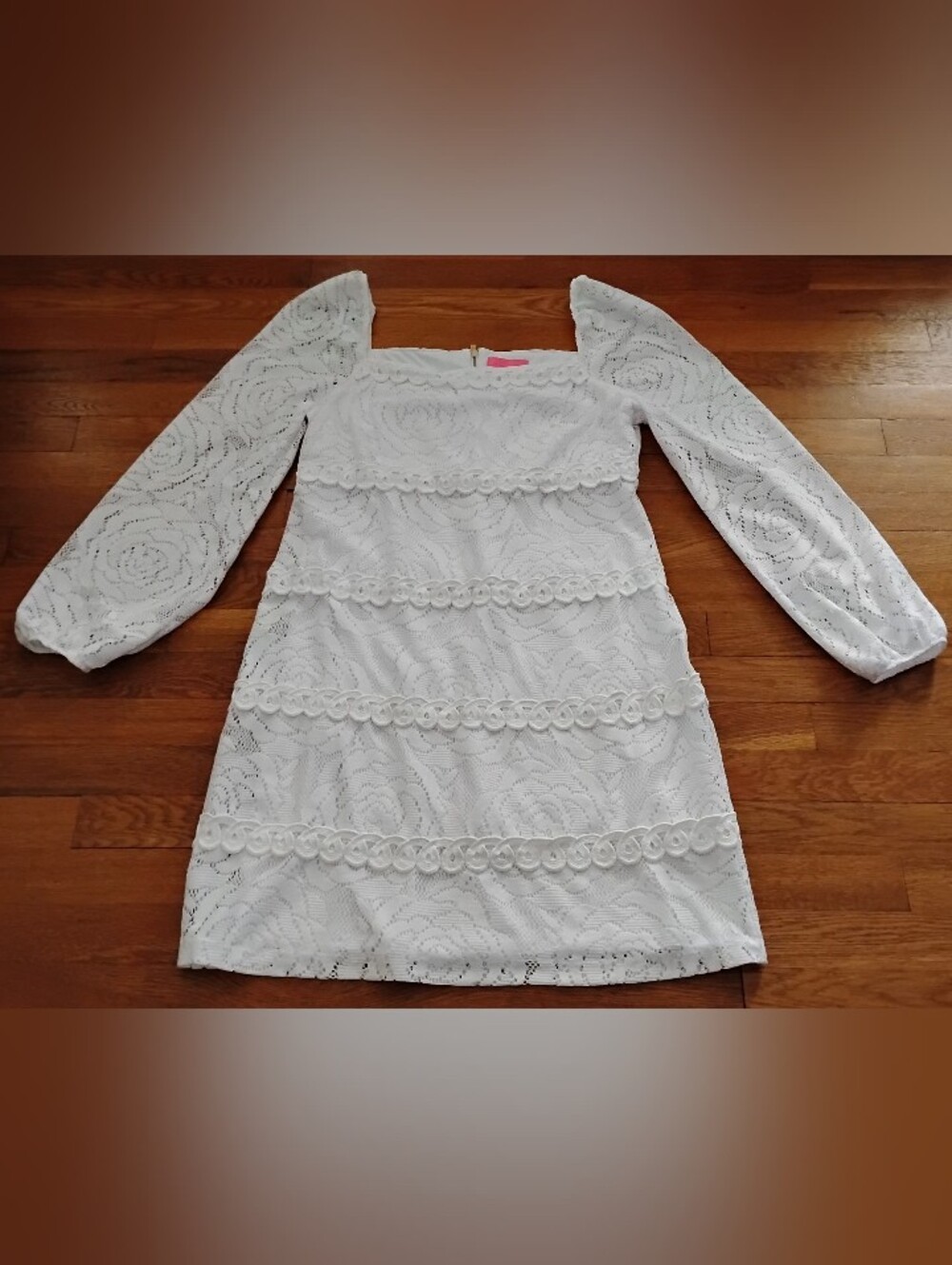 Lilly Pulitzer Women's Zoella Resort White Bungalow Blossom Lace Dress Size 16